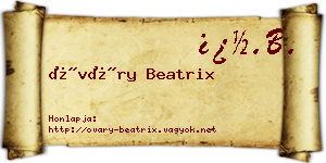 Óváry Beatrix névjegykártya