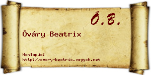 Óváry Beatrix névjegykártya